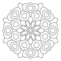 joli mandala. fleur doodle ronde ornementale isolée sur fond blanc. ornement décoratif géométrique dans un style oriental ethnique. vecteur