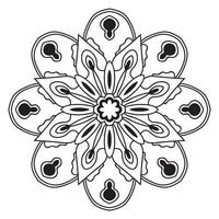 joli mandala. fleur doodle ronde ornementale isolée sur fond blanc. ornement décoratif géométrique dans un style oriental ethnique. vecteur