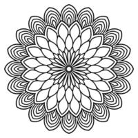 mandala de contour. fleur de doodle rond ornemental isolé sur fond blanc. élément de cercle géométrique. vecteur