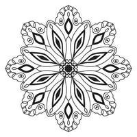 joli mandala. fleur doodle ronde ornementale isolée sur fond blanc. ornement décoratif géométrique dans un style oriental ethnique. vecteur