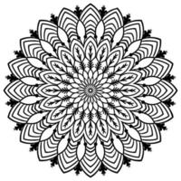 mandala de contour. fleur de doodle rond ornemental isolé sur fond blanc. élément de cercle géométrique. vecteur