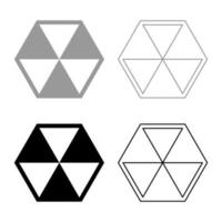 forme de cube abstrait boîte hexagonale jeu d'icônes de couleur gris noir illustration vectorielle image de style plat vecteur