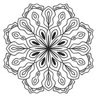 joli mandala. fleur doodle ronde ornementale isolée sur fond blanc. ornement décoratif géométrique dans un style oriental ethnique. vecteur