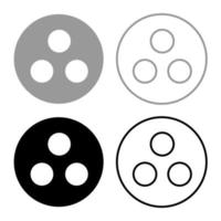 symbole sourd-muet ou groupe de travail icon set couleur gris noir vecteur