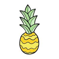 ananas isolé sur fond blanc. ananas de dessin animé. vecteur