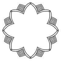 doodle abstrait curly fine ligne ronde cadre isolé sur fond blanc. bordure de mandala. vecteur