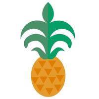 ananas isolé sur fond blanc. ananas de dessin animé. vecteur