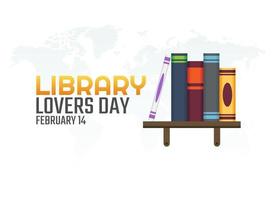 graphique vectoriel de la journée des amoureux de la bibliothèque bon pour la célébration de la journée des amoureux de la bibliothèque. conception plate. conception de flyer. illustration plate.