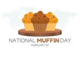 graphique vectoriel de la journée nationale des muffins bon pour la célébration de la journée nationale des muffins. conception plate. conception de flyer. illustration plate.