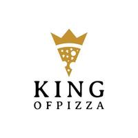 création de logo roi de la pizza vecteur