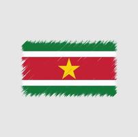 coup de pinceau du drapeau du suriname vecteur