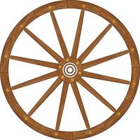 vieille roue de chariot en bois, vecteur pro