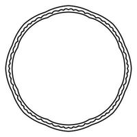 doodle abstrait curly fine ligne ronde cadre isolé sur fond blanc. bordure de mandala. vecteur