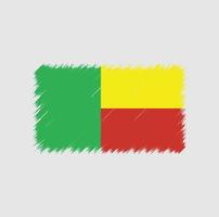 coup de pinceau du drapeau du bénin vecteur