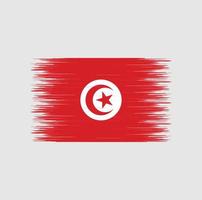 drapeau tunisien coup de pinceau, drapeau national vecteur