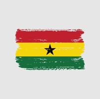 drapeau du ghana avec style pinceau vecteur