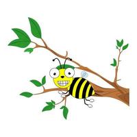 illustration de dessin animé mignon abeille vecteur