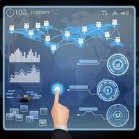 main choisissez oui sur l'écran virtuel. notion d'entreprise. vecteur