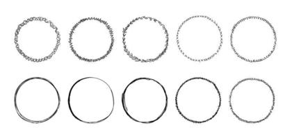 ensemble de cadre. couronne ronde, bordures caricaturales pour la fête, conception de décor d'anniversaire. cadres avec différentes lignes sans larmes. illustrations vectorielles plates noires isolées. vecteur