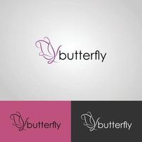 modèle de logo papillon abstrait. illustration de logo vectoriel simple.