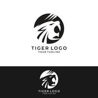 symbole de mascotte de modèle d'emblème de logo de tigre pour la conception d'entreprise ou de chemise. élément de design vintage de vecteur. vecteur