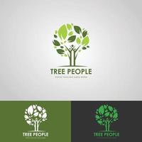 modèle de conception de logo de concept créatif arbre homme vecteur