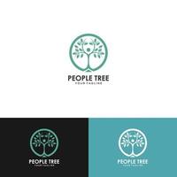 modèle de logo de personnes et d'arbres vecteur