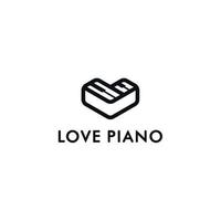 touche de piano avec un logo d'amour simple