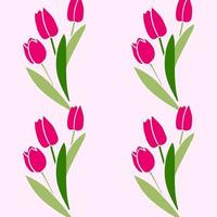 vecteur transparente motif tulipes couleur rose, texture de décoration florale botanique. fond d'écran