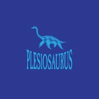 logo plésiosaure. silhouette de dinosaure. logo de dinosaure en demi-teinte vecteur