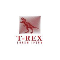logo t-rex. silhouette de dinosaure. logo de dinosaure en demi-teinte vecteur