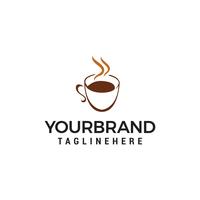 café et thé verre logo design concept template vecteur