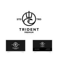 création de logo vintage mer trident vecteur