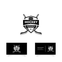 création d'icônes de logo d'équipe de glace de hockey vecteur