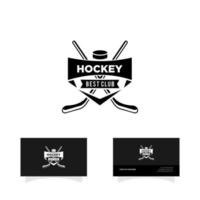 création d'icônes de logo d'équipe de glace de hockey vecteur