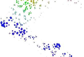 multicolore clair, arrière-plan vectoriel arc-en-ciel avec des formes de bulles.