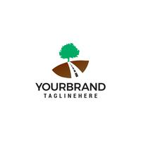 Road tree logo design concept template vecteur