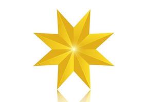 3D 8 points Golden Star Vector