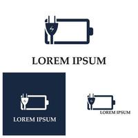 modèle de conception d'illustration vectorielle d'icône de logo de batterie d'alimentation. icône de vecteur de charge de batterie. alimentation de batterie et logo d'éclair éclair