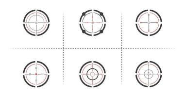 ensemble de cible et de but, de ciblage et de visée. illustration vectorielle créative du jeu d'icônes de réticule isolé sur fond blanc. vecteur