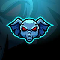 création de logo esport mascotte tête d'éléphant vecteur