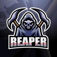 création de logo esport mascotte crâne faucheuse vecteur