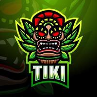 création de logo esport mascotte masque tiki vecteur