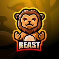 création de logo esport mascotte lion vecteur