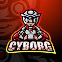 création de logo esport mascotte cyborg vecteur