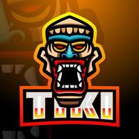 création de logo esport mascotte masque tiki vecteur