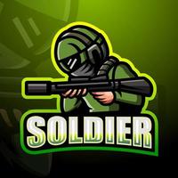 création de logo esport mascotte soldat vecteur