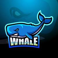 création de logo esport mascotte baleine vecteur