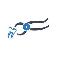 icône d'extraction dentaire, symbole de suppression dentaire pour votre site web, logo, application, conception d'interface utilisateur vecteur