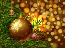 Fond de thème de Noël avec des ornements sur l&#39;arbre vecteur